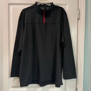 Spyder 1/4 Zip Black Long Sleeve Pullover with Red Accent size XXL
